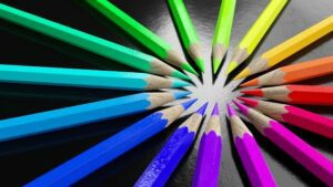color bouquet of pencils 