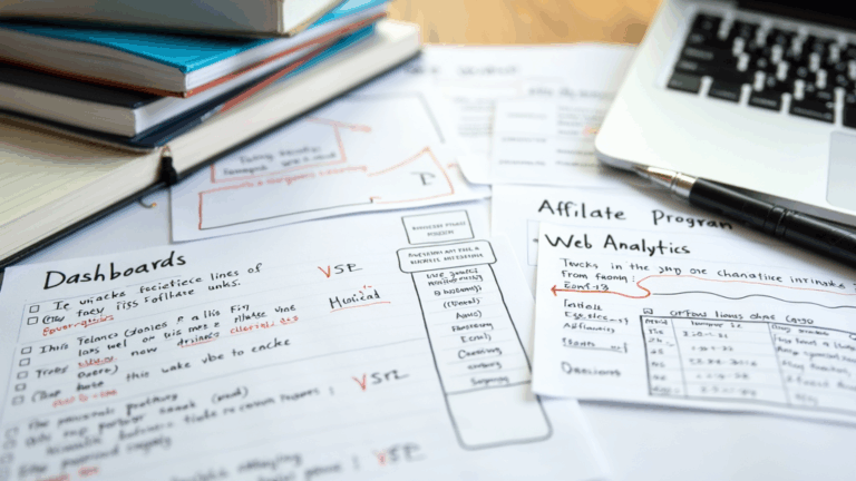 a-digital-notebook-stack-of-creative-writing-tools-and-a-laptop-with-web-analytics-and-affiliate-program-dashboards-surrounded-by-sheets-of-affiliate-links-and-creative-brainstorming-note