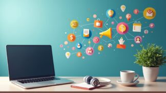 A-modern-workspace-with-a-laptop-coffee-mug-headphones-and-a-notepad-with-vibrant-digital-marketing-icons-floating-in-the-background-representing-affiliate-marketing-trends- – can i be a writer From Trend To Traffic: 5 Affiliate Marketing Shifts To Master Now (Here's How)